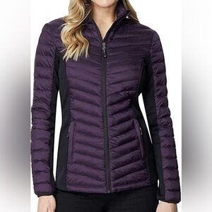 32 Degrees Heat Mixed Media Jacket Eggplant Color - Womens Size XL